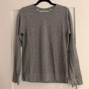 Lululemon light grey/striped reversible long sleeve top, size 8
